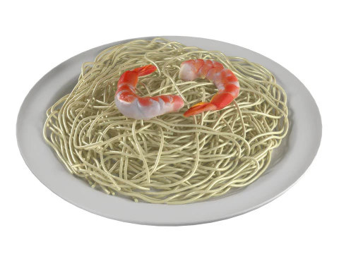 Shrimp noodles 3D Model