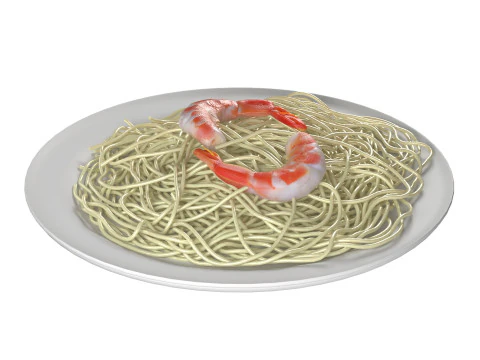 Shrimp noodles 3D Model