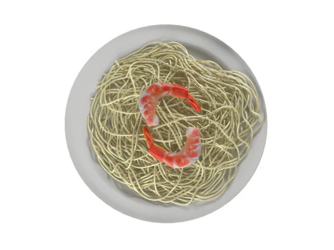 Shrimp noodles 3D Model
