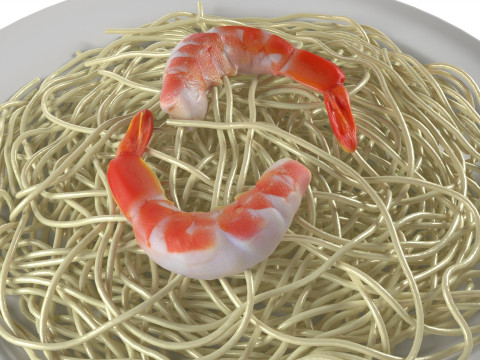 Shrimp noodles Modello 3D