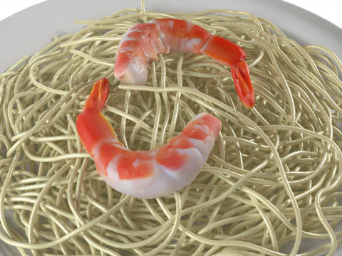Shrimp noodles 3D Model