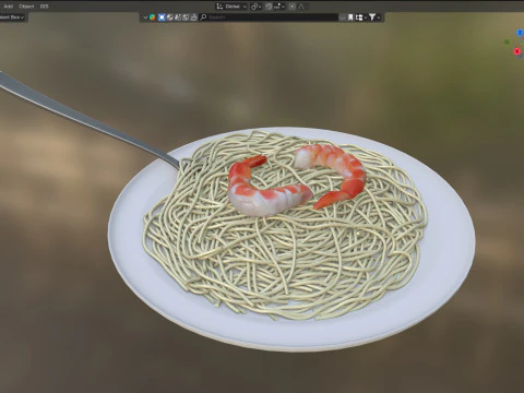 Shrimp noodles 3D Model