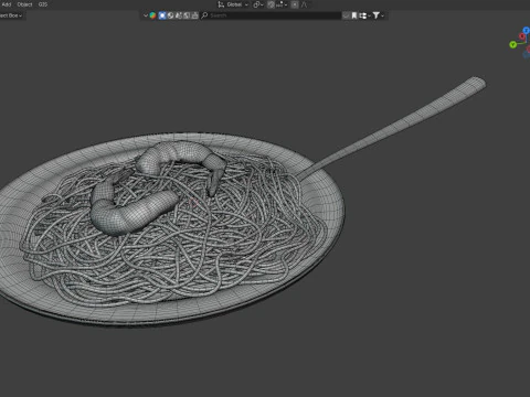 Shrimp noodles 3D Model