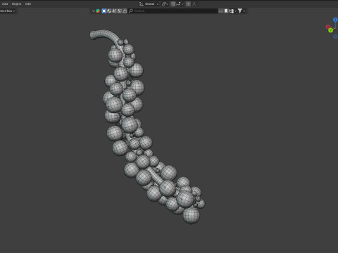 Fresh green peppercorn 3D Model