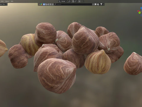 Fındık &ccedil;ekirdeği yığını 3D Model