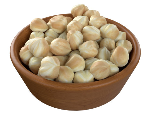 Hazelnut kernel white bowl 3D Модель