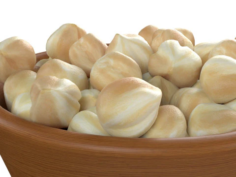 Biała miska z ziaren orzecha laskowego Model 3D