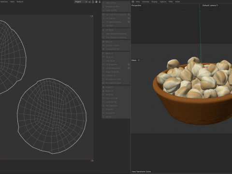 Biała miska z ziaren orzecha laskowego Model 3D