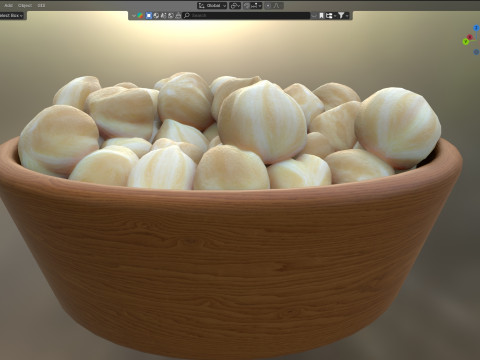 Hazelnut kernel white bowl Modello 3D
