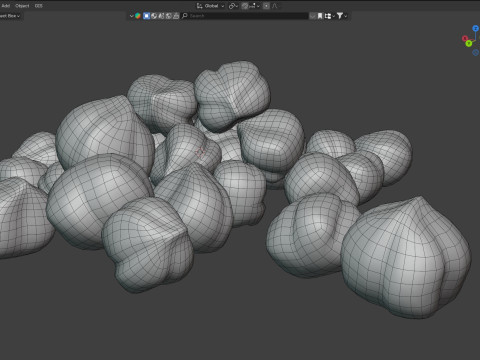 Hazelnut white pile 3D Model