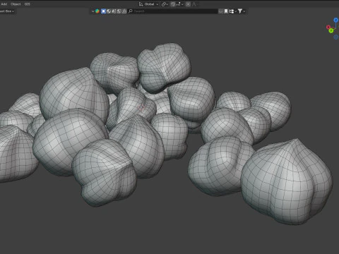 Hazelnut white pile 3D Model