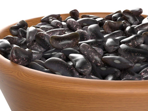 Black kidney beans bowl 3D Model