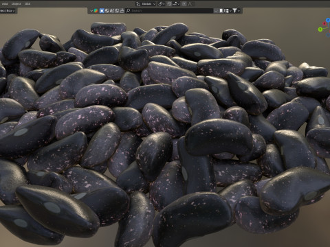 Black kidney beans bowl Model 3D