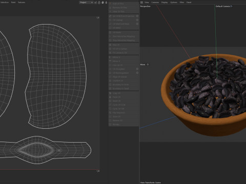 Black kidney beans bowl Model 3D