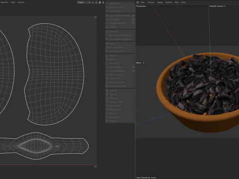 Black kidney beans bowl 3D Model