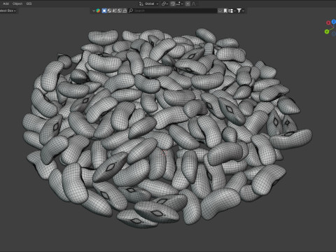 Black kidney beans bowl Model 3D