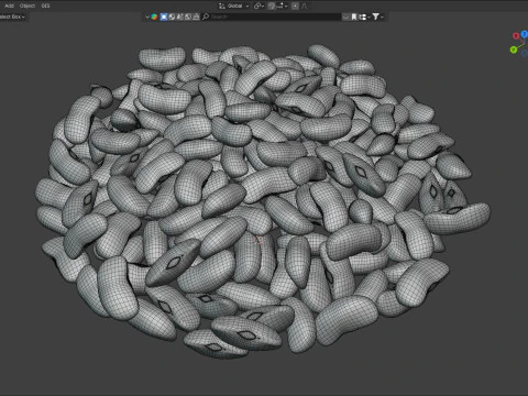 Black kidney beans bowl 3D Model