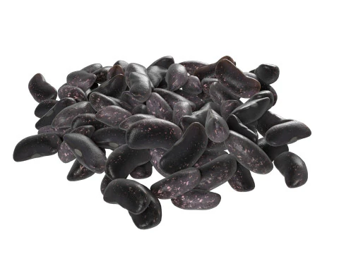 Black kidney beans pile 3D Model