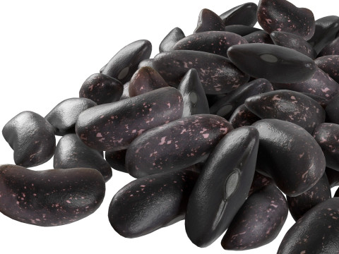 Black kidney beans pile 3D मॉडल