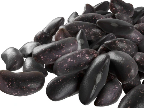 Black kidney beans pile 3D Model