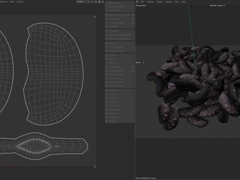 Black kidney beans pile 3D Model