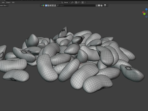 Black kidney beans pile 3D मॉडल