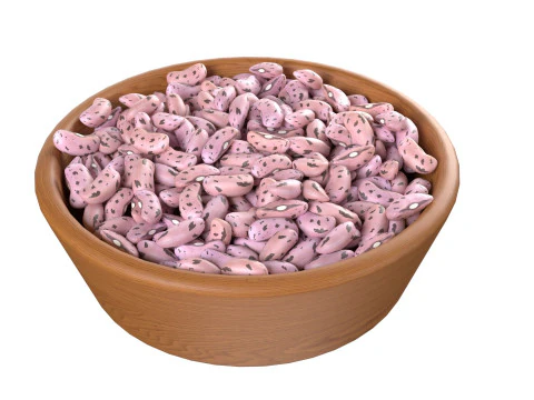 Tigela de feij&atilde;o Borlotti com cranberry Modelo 3D