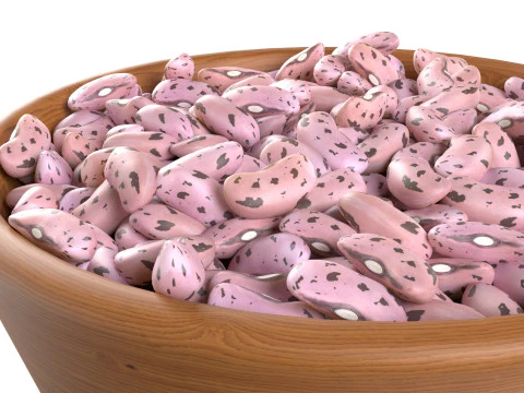 Tigela de feij&atilde;o Borlotti com cranberry Modelo 3D