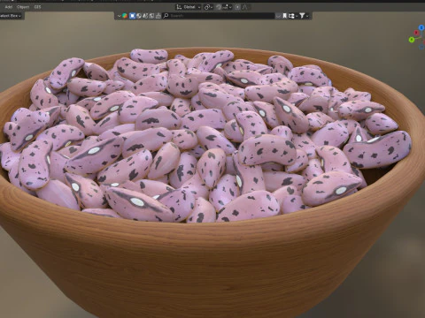 Tigela de feij&atilde;o Borlotti com cranberry Modelo 3D