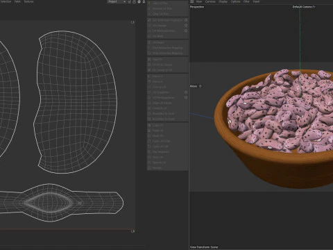 Tigela de feij&atilde;o Borlotti com cranberry Modelo 3D