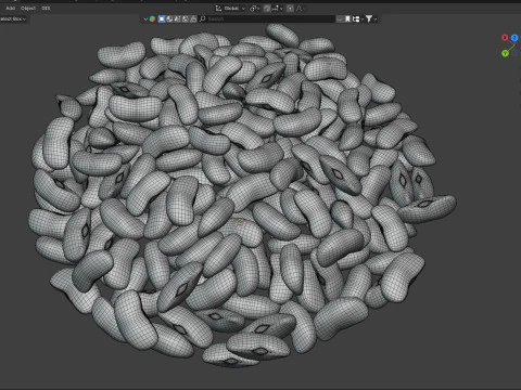 Tigela de feij&atilde;o Borlotti com cranberry Modelo 3D