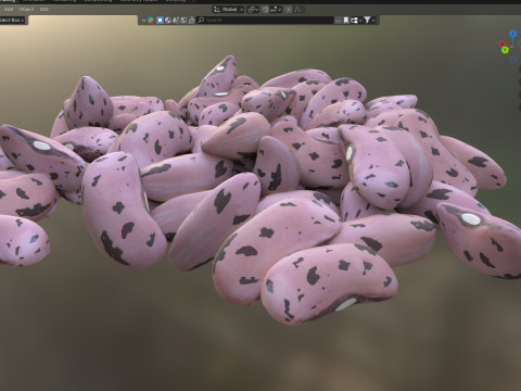 Cranberry Borlotti bean Pile 3D Модель
