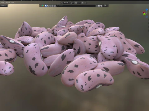 Pilha de feij&atilde;o Cranberry Borlotti Modelo 3D