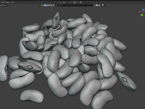 Cranberry Borlotti bean Pile 3D Модель
