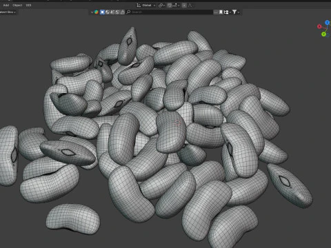 Pilha de feij&atilde;o Cranberry Borlotti Modelo 3D