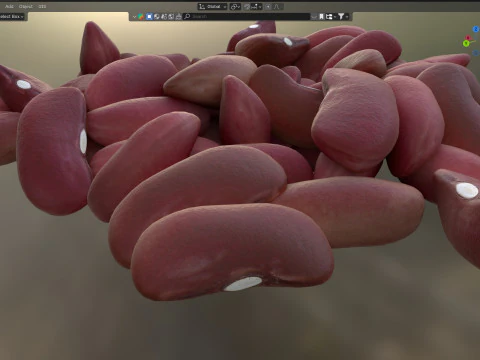 Pilha vermelha de feij&atilde;o vermelho Modelo 3D