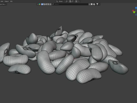 Pilha vermelha de feij&atilde;o vermelho Modelo 3D