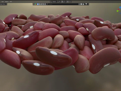 Tigela de feij&atilde;o vermelho Modelo 3D