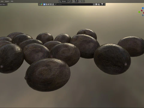 Pilha preta de sementes de l&oacute;tus Modelo 3D