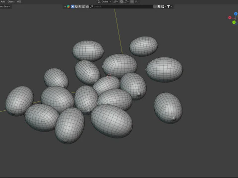 Pilha preta de sementes de l&oacute;tus Modelo 3D