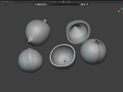 Macadamia nut collection 3D Модель