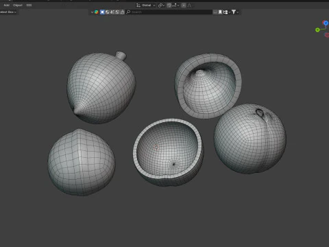 Cole&ccedil;&atilde;o de nozes de macad&acirc;mia Modelo 3D