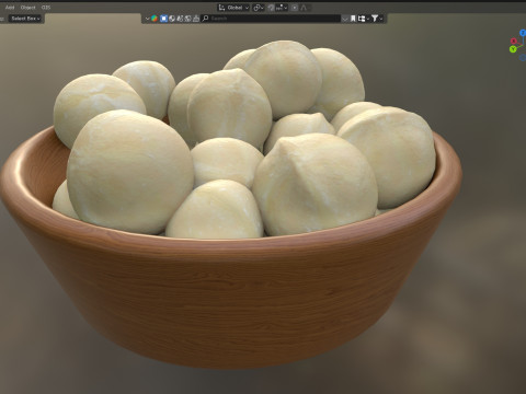 Macadamia nut kernel bowl Modello 3D