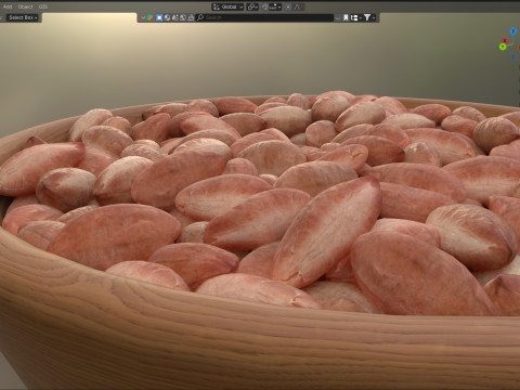 Peanut kernel brown bowl 3D Model