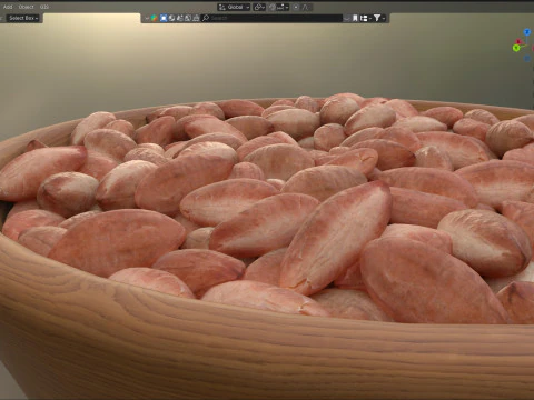 Tigela marrom de caro&ccedil;o de amendoim Modelo 3D