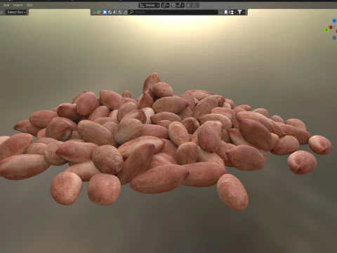 Pilha marrom de caro&ccedil;o de amendoim Modelo 3D