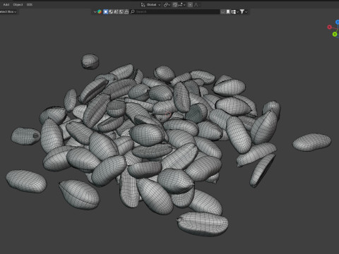 Peanut kernel half and full pile 3D 모델