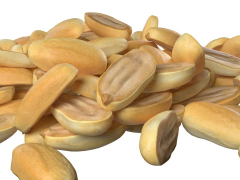 Media pila de man&iacute; blanco Modelo 3D