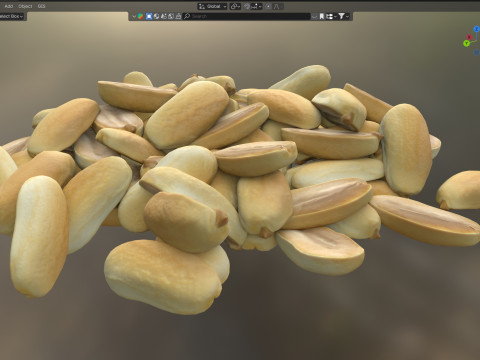 Peanut kernel white half pile 3D Model