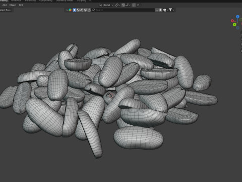 Peanut kernel white half pile 3D Model